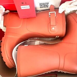 Hunter Short Logo Boots 7 Pink